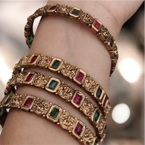 Set of 4 temple Lakshmi bangle