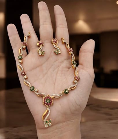 Cz golden necklace Multi