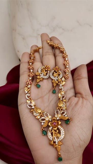 Cz golden necklace set 2