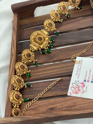 Green beads temple hip belt